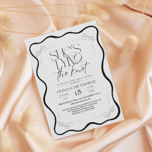 Modern and Minimal Black Bow Bridal Shower Invitation