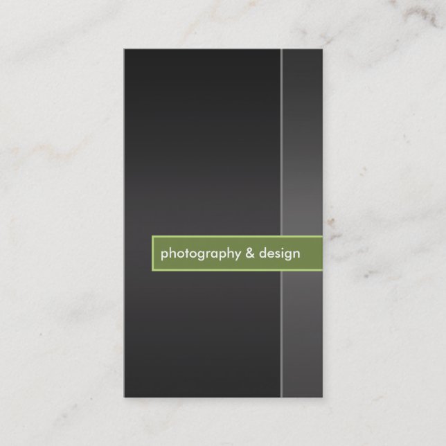 modern and minimal black & lime green photography business card (Front)
