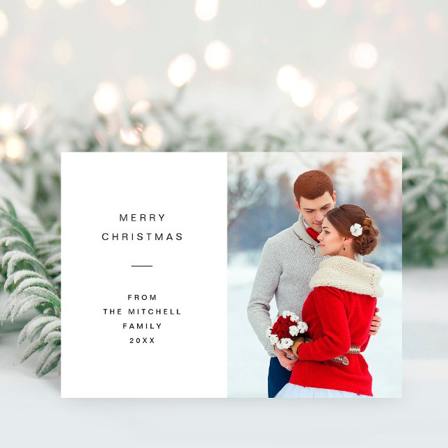 Modern and Minimal Christmas | White Photo Holiday Card (Creator Uploaded)