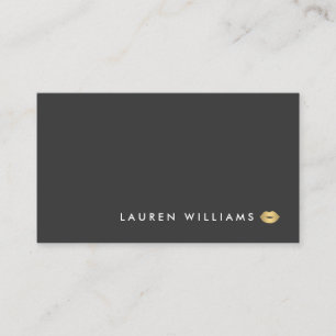 Modern and Minimal Gold Lips Beauty Business Card