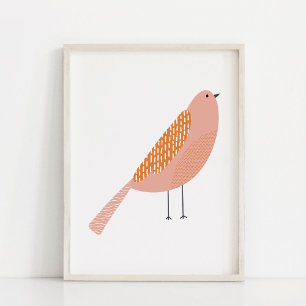 Modern and Minimal Hand-Drawn Bird Art Poster