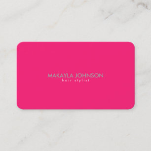 Modern and Minimal Hot Pink Hair Stylist Appointment Card