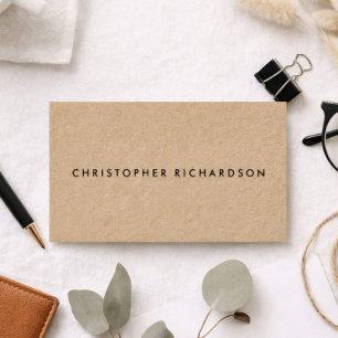 Modern and Minimal on Kraft Business Card