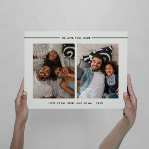 Modern and Minimal Photo Grid for Dad Faux Canvas Print