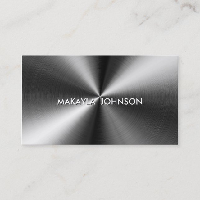 Modern and Minimal Professional Metallic Business Card (Front)