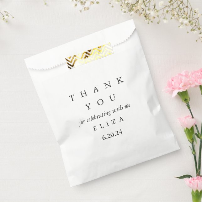 Modern and Minimal Thank You Typography Bridal Favour Bags (Sealed)