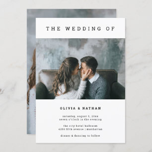 Modern and Minimal   Two Photo Wedding Invitation
