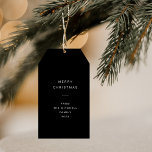 Modern and Minimal Typography | Black Christmas Gift Tags<br><div class="desc">These elegant and minimal holiday gift tags feature modern white text on a simple,  dark,  black background for a stylish and minimalist look that is perfect for your Christmas holiday gifting!</div>
