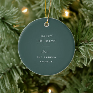 Modern and Minimal Typography Green Corporate Ceramic Tree Decoration