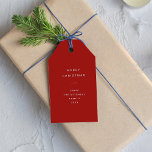 Modern and Minimal Typography | Red Christmas Gift Tags<br><div class="desc">These elegant and minimal holiday gift tags feature modern white text on a simple,  red background for a stylish and minimalist look that is perfect for your Christmas holiday gifting!</div>