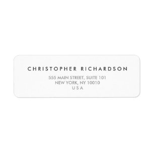 MODERN and MINIMAL White Address Label
