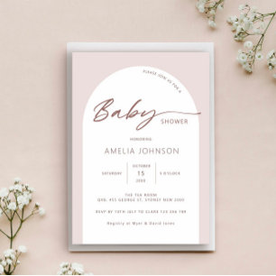 Modern and minimalist arch baby shower invitation