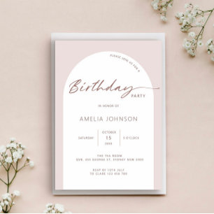 Modern and minimalist arch birthday party invitati invitation