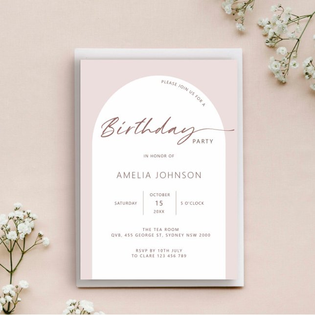 Modern and minimalist arch birthday party invitati invitation (Creator Uploaded)