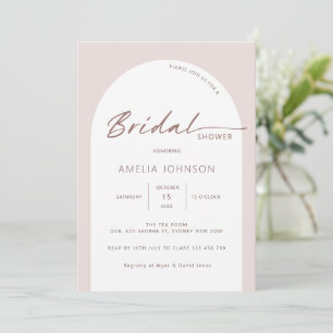 Modern and minimalist arch bridal shower invitation