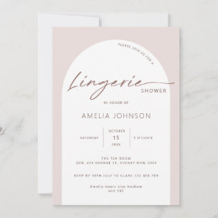 Modern and minimalist arch lingerie shower invitat invitation