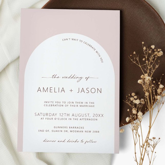 Modern and minimalist arch wedding invitation (Creator Uploaded)