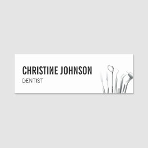 Modern and Minimalist Dentist Name Tag