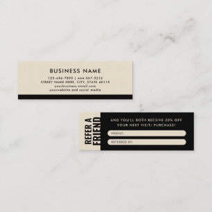 Modern and Minimalist Refer a Friend Referral Mini Business Card