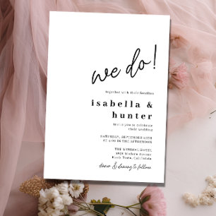 Modern and Minimalist Simple Wedding We Do Invitation