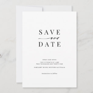 Modern and minimalist square save the date invitat invitation