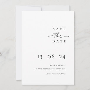 Modern and minimalist typography save the date invitation