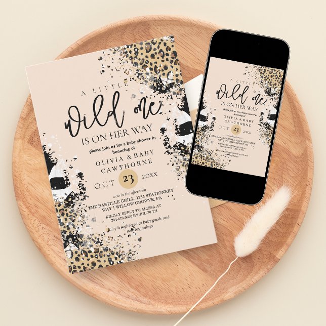 Modern and minimalist Wild One Safari Baby Shower Invitation (Creator Uploaded)