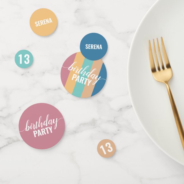 Modern and Muted Colour Swatch Birthday Confetti (Group)