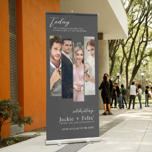 Modern and Romantic Photo Wedding Welcome Retractable Banner