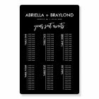 Modern and Simple 6 Table Wedding Seating Chart