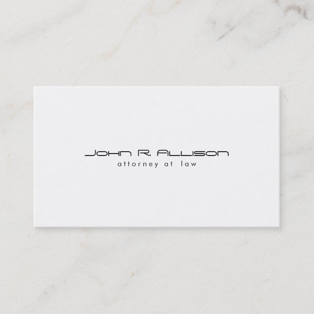 Modern and Simple Attorney White Business Card (Front)