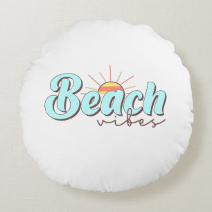 Modern and Simple Beach Vibes Throw Pillow Pouf