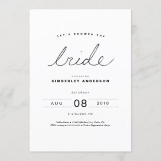 Modern and Simple Bridal Shower Invitation