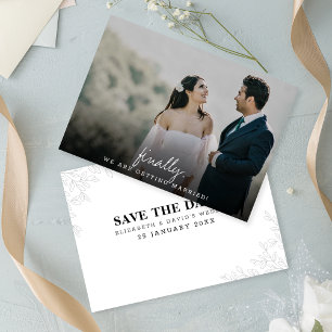 Modern and Simple Finally Calligraphy Flat Save The Date