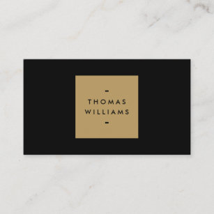 MODERN and SIMPLE GOLD BOX LOGO on BLACK Business Card