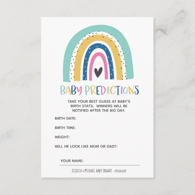 Modern and Simple Hope Rainbow Baby Predictions Enclosure Card (Front)