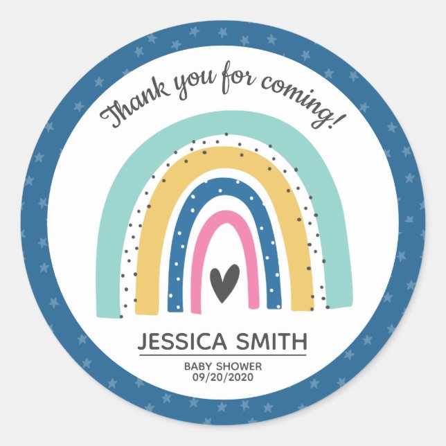 Modern and Simple Hope Rainbow Classic Round Sticker (Front)