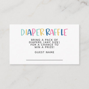 Modern and Simple Hope Rainbow Diaper Raffle Enclosure Card