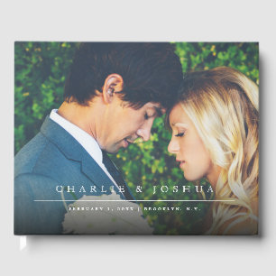 Modern and Simple Line Photo Wedding Guest Book