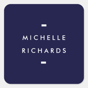 Modern and Simple Navy Blue Square Sticker
