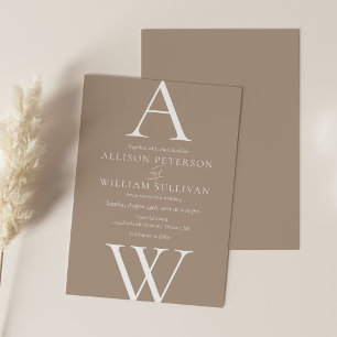 Modern and Simple Neutral Wedding Invitation