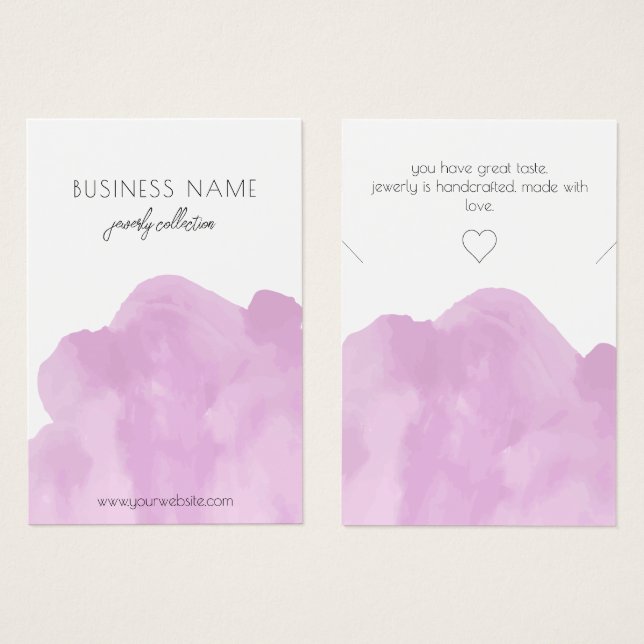 Modern and Simple Pink Necklace Display Card (Front & Back)