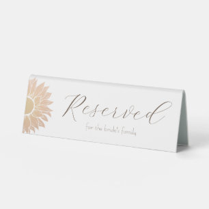 Modern and Simple Sunflower Reserved table sign