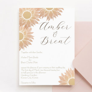 Modern and Simple Sunflower Wedding Invitation