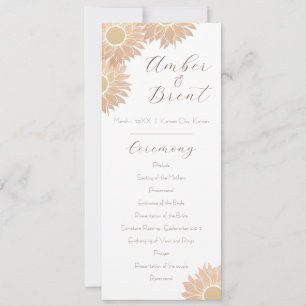 Modern and Simple Sunflower Wedding Program Save The Date