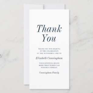 Modern and Simple Typography Memorial Thank You Card