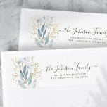 Modern and Simple Watercolor Foliage Botanical<br><div class="desc">Design is composed of watercolor foliage with faux gold embossed leaves</div>