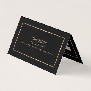 Modern and Sleek, Black and Gold Appointment Card