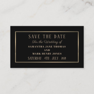 Modern and Sleek, Black and Gold, Save the Date Enclosure Card