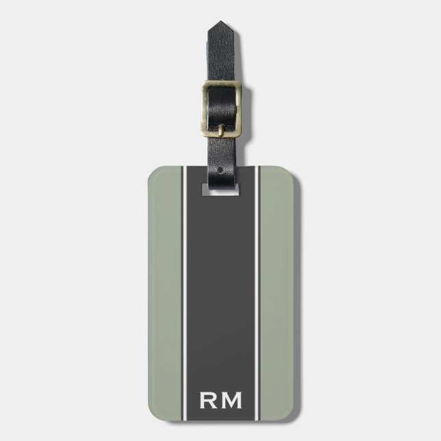 Modern and Sleek Personalised Monogram Luggage Tag (Front Vertical)